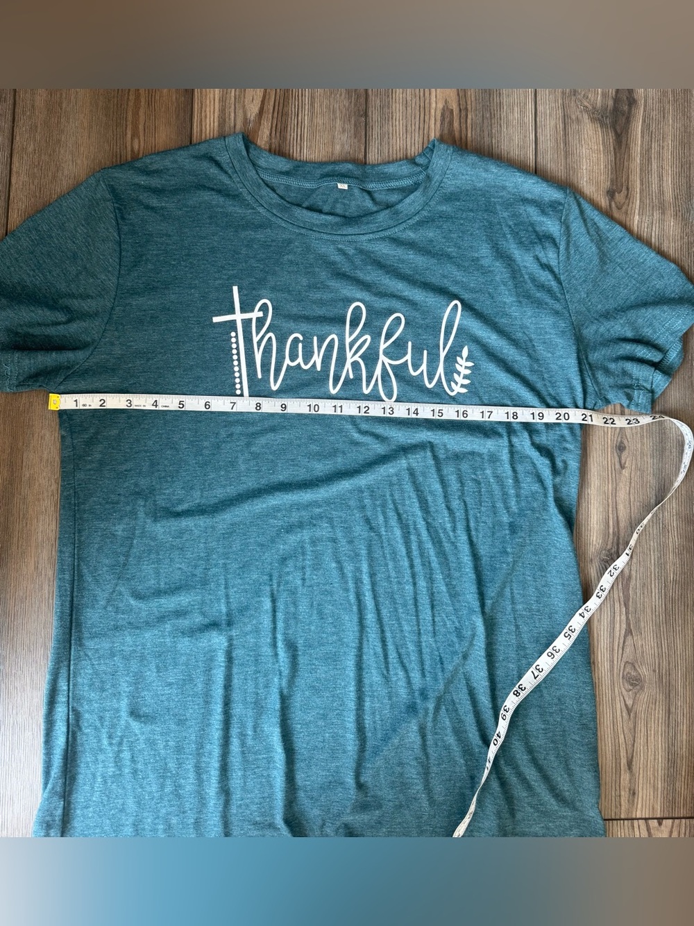 Thankful Graphic Tee - Women's green stretch Short Sleeve Top - Picture 4 of 6